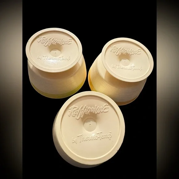 3 Vintage Raffiaware Thermo-Temp Footed Ice Cream Dessert Cups - Picture 7 of 7